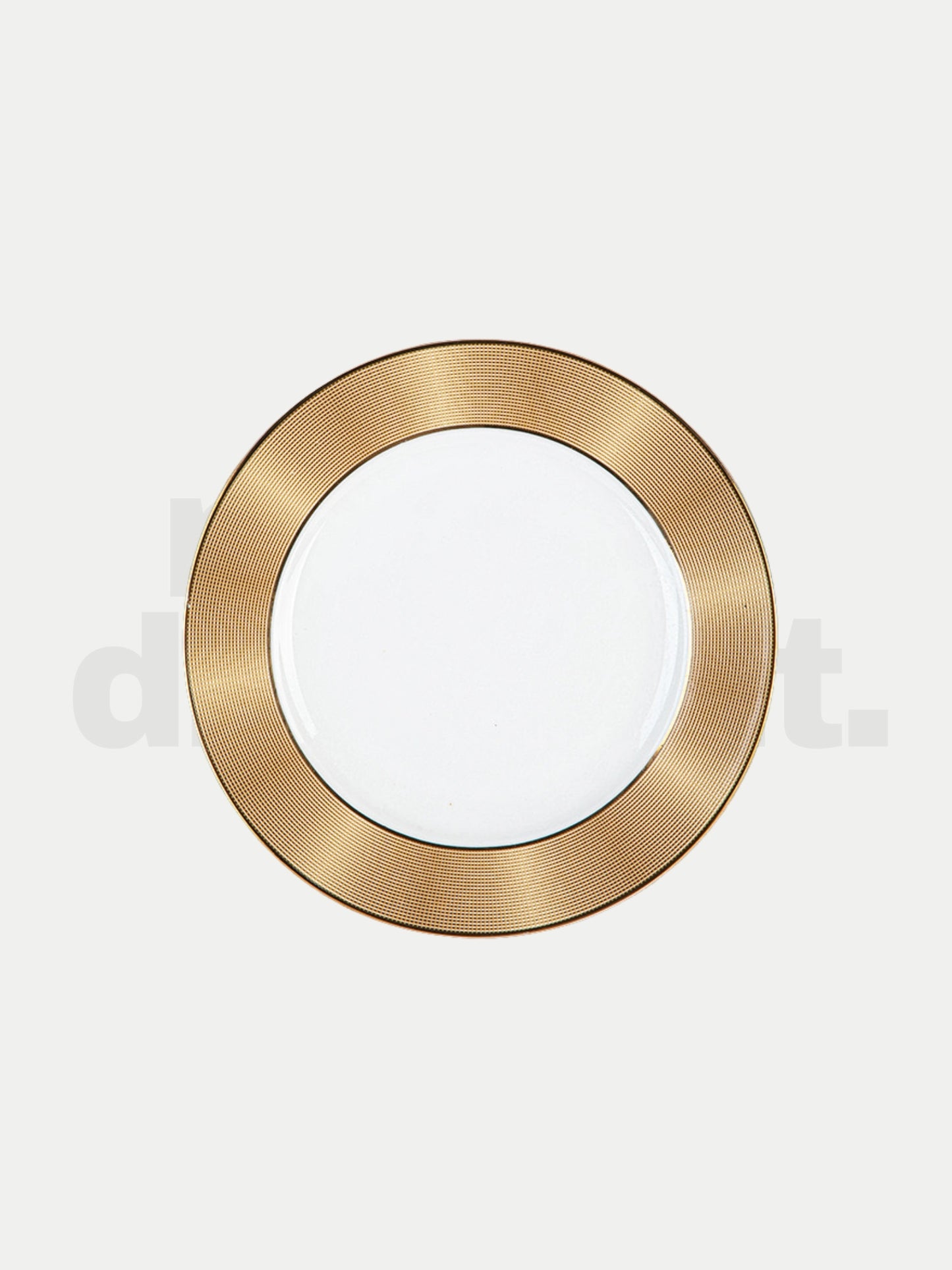 Gold Wafer Rim Restaurant Plate 2-pc Set, Bone China