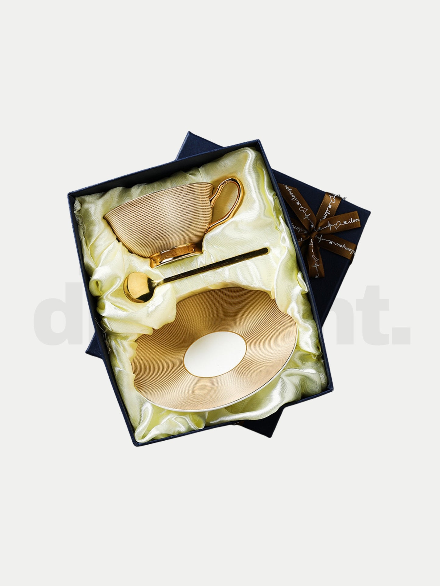 Gold Wafer Tea Cup Set, Bone China