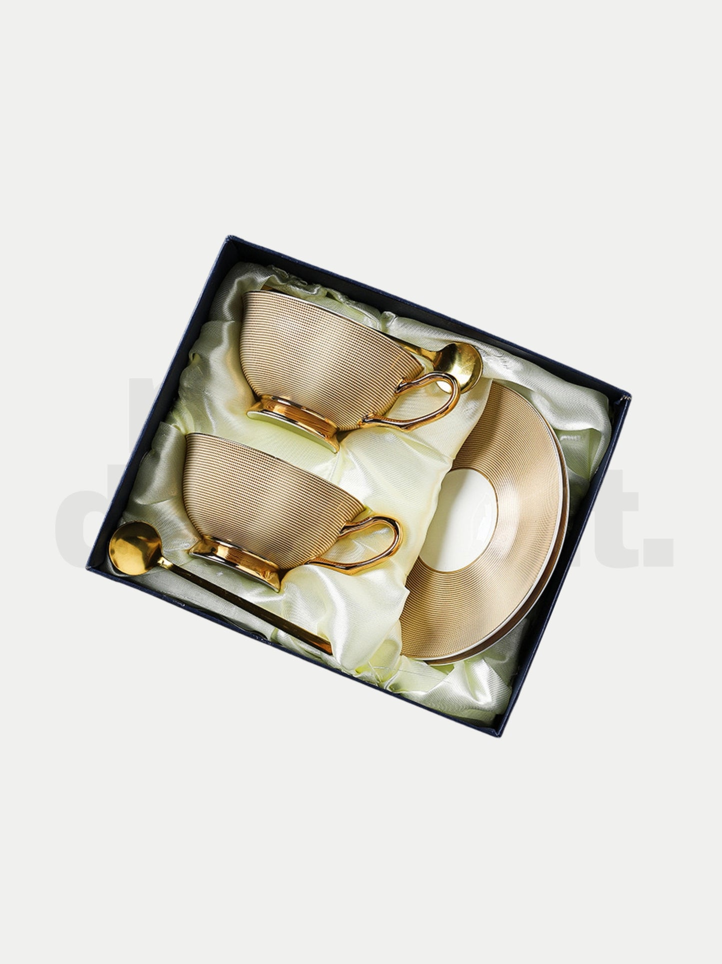 Gold Wafer Tea Cup Set, Bone China