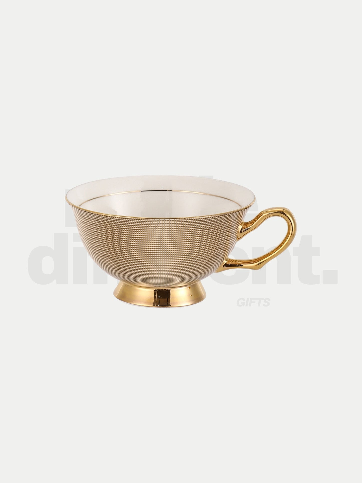 Gold Wafer Tea Cup Set, Bone China